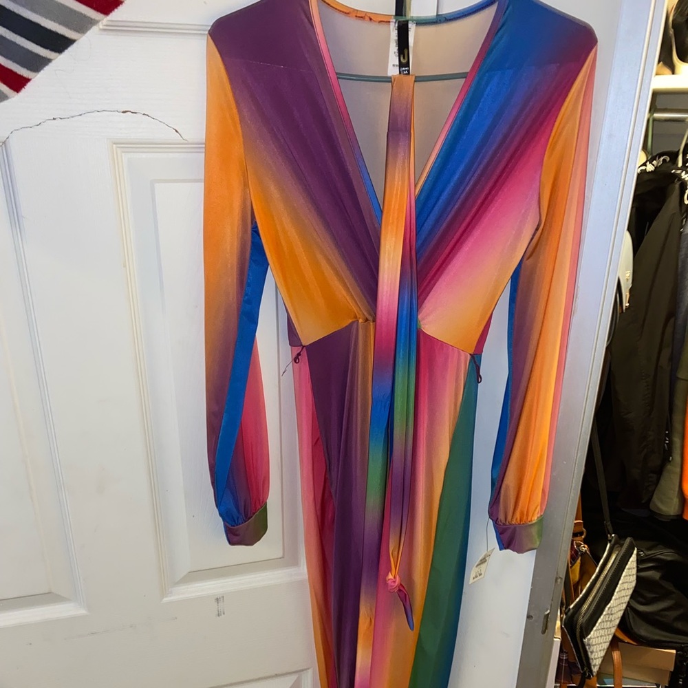 Colorful beautiful open in the front sexy jumpsuit